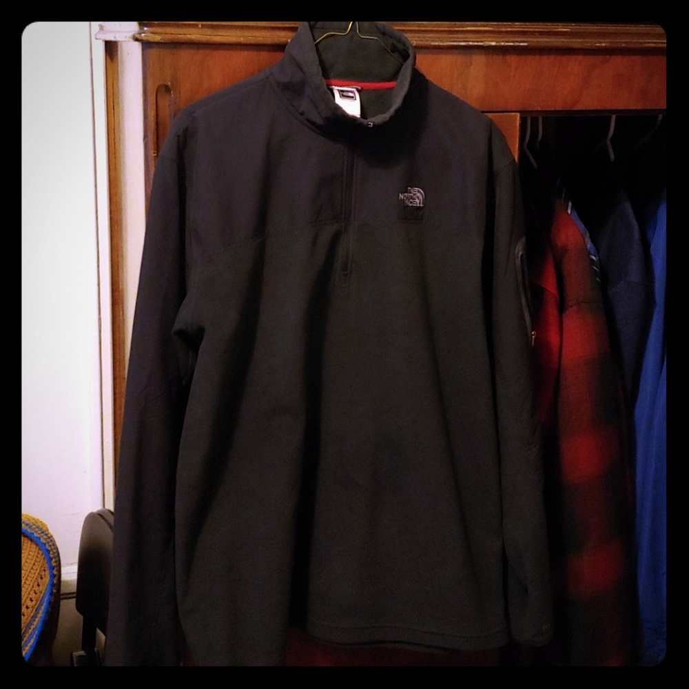 North Face quarter zip pocket on sleeve